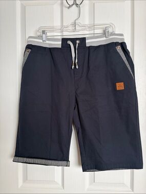 Men's Navy Hybrid Drawstring Shorts with Contrast Waistband